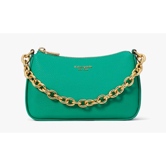 New Kate Spade Jolie Small Convertible Pebble Leather Crossbody Wintergreen - Picture 4 of 7
